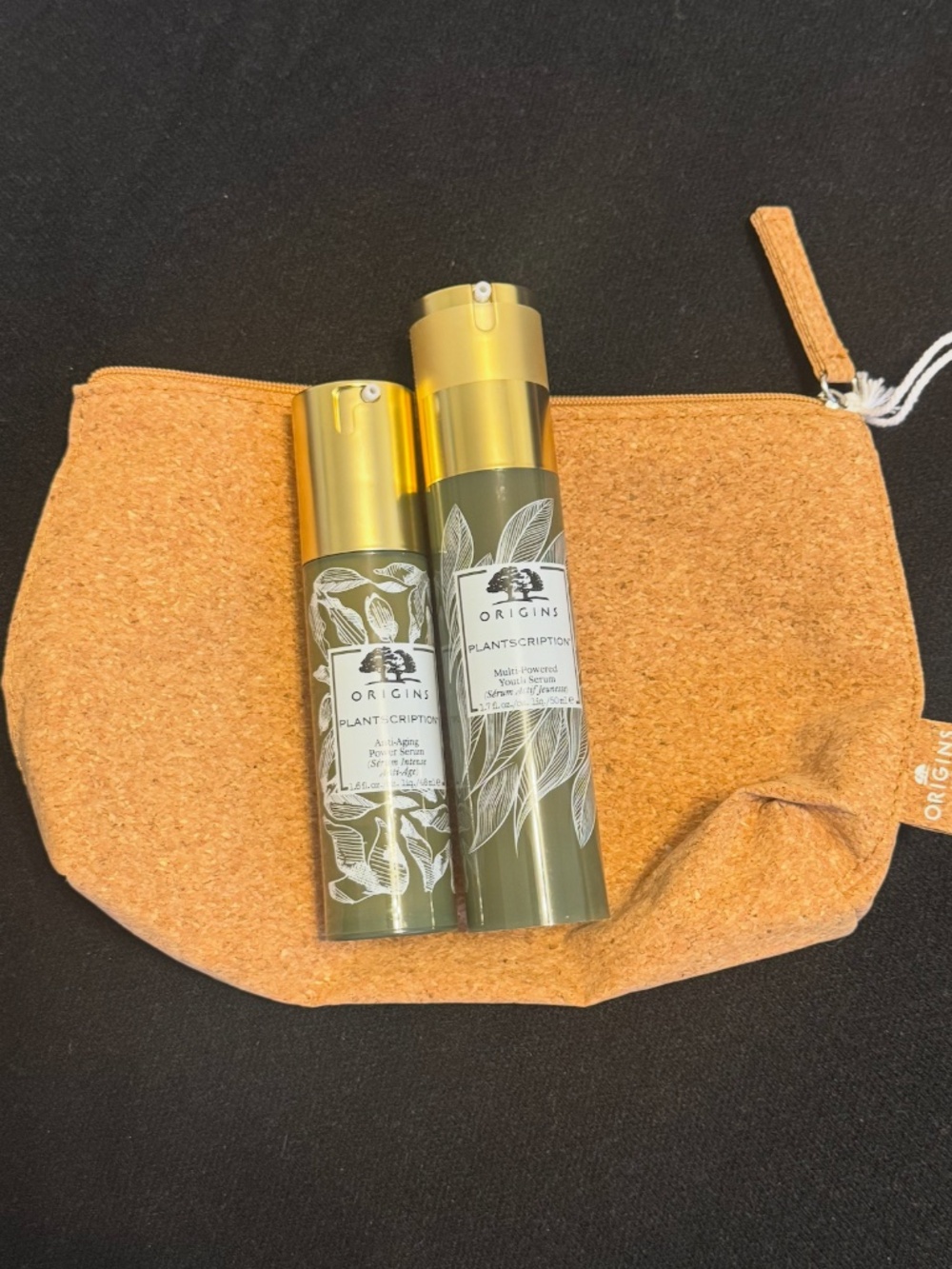 New Origins Bundle Plantscription Anti Aging Youth Serum 1.7oz + 1oz Zipper Bag
